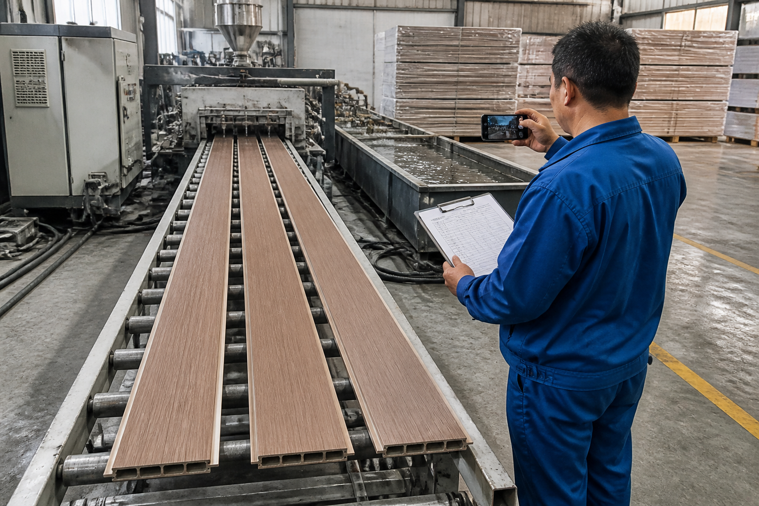 order contract and production monitoring for WPC wall panels from China
